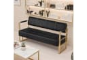 Barberpub Sitzbank 3-Sitzer Schwarz-Gold Kunstleder Bild 1