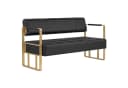 Barberpub Sitzbank 3-Sitzer Schwarz-Gold Kunstleder Bild 2
