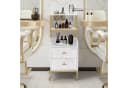 Barberpub Servierwagen Friseurwagen mit Rollen, 2 Schubladen, 2 Ablagen & Föhnhalter MDF Bild 1