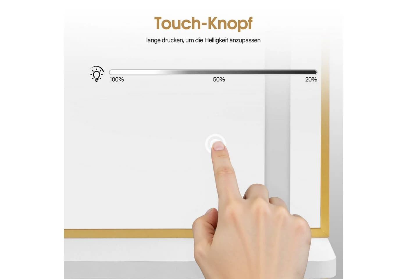 Barberpub Wandspiegel mit Beleuchtung LED Touch-Schalter - Bild 5