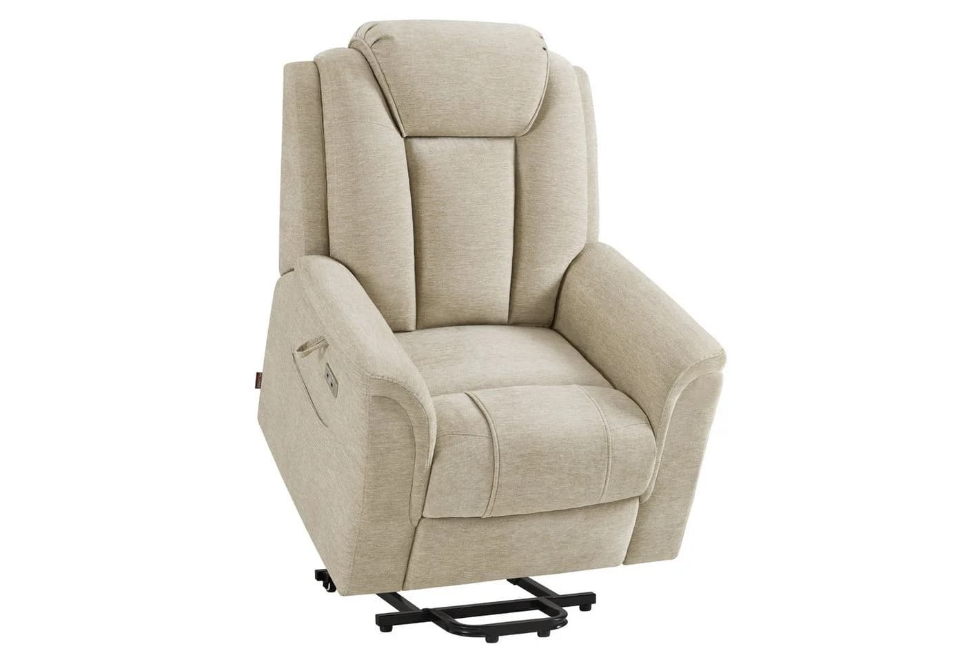 MCombo Fernsehsessel mit Aufstehhilfe, Massage & Heizung, Beige/Grau - Bild 2
