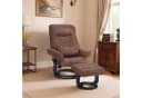 MCombo Relaxsessel M mit Liegefunktion und Hocker Schwarz/Braun Bild 1