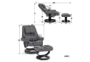 MCombo Relaxsessel 9046 Grau/Beige mit Liegefunktion & Hocker Bild 3