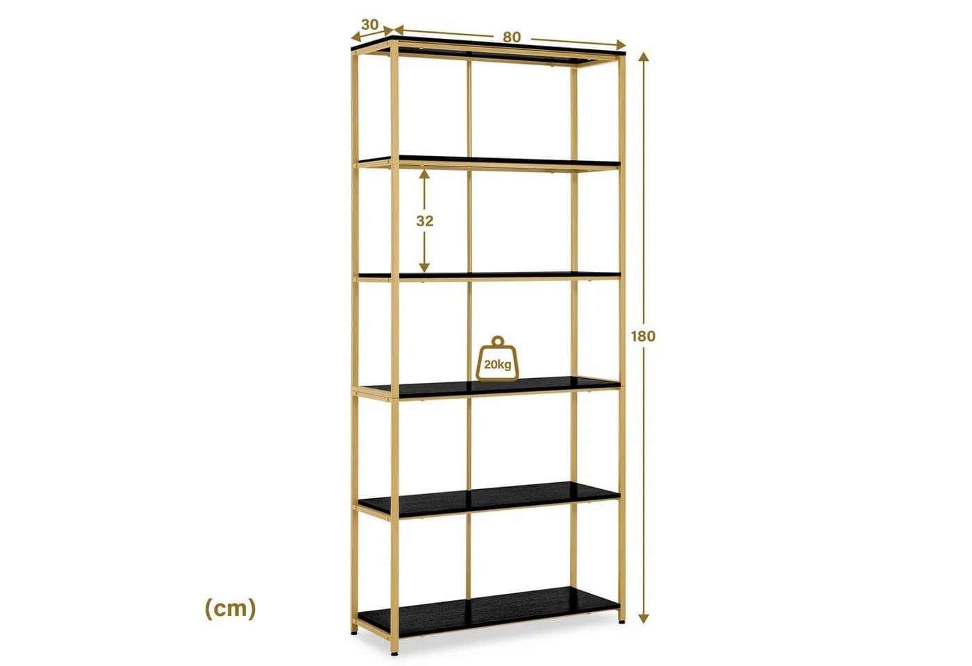 Barberpub Bücherregal - Schlichtes Standregal MDF Metall - Bild 3