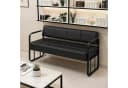 Barberpub Sitzbank 3-Sitzer Schwarz-Gold Kunstleder Bild 1