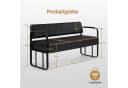 Barberpub Sitzbank 3-Sitzer Schwarz-Gold Kunstleder Bild 3