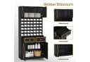 BarberPub Hochschrank Handtuchschrank Schwarz-Gold mit 42 Fächern Bild 5