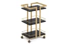 MCombo Rollwagen Schwarz/Gold 3 Ebenen Servierwagen mit Rollen Bild 2