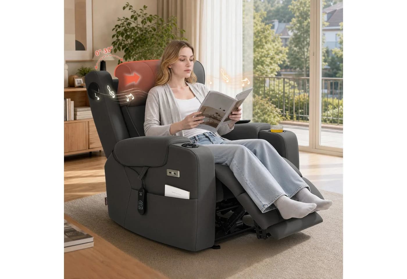 MCombo Fernsehsessel Relaxsessel mit Bluetooth & Massage - Bild 3