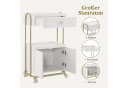 MCombo Servierwagen 3 Schubladen Weiß-Gold Rollen Bild 4