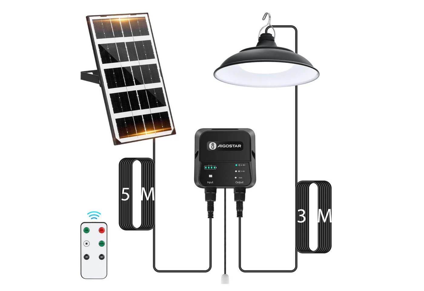 Aigostar LED Solarleuchte mit 8m Kabel & Fernbedienung - Bild 2