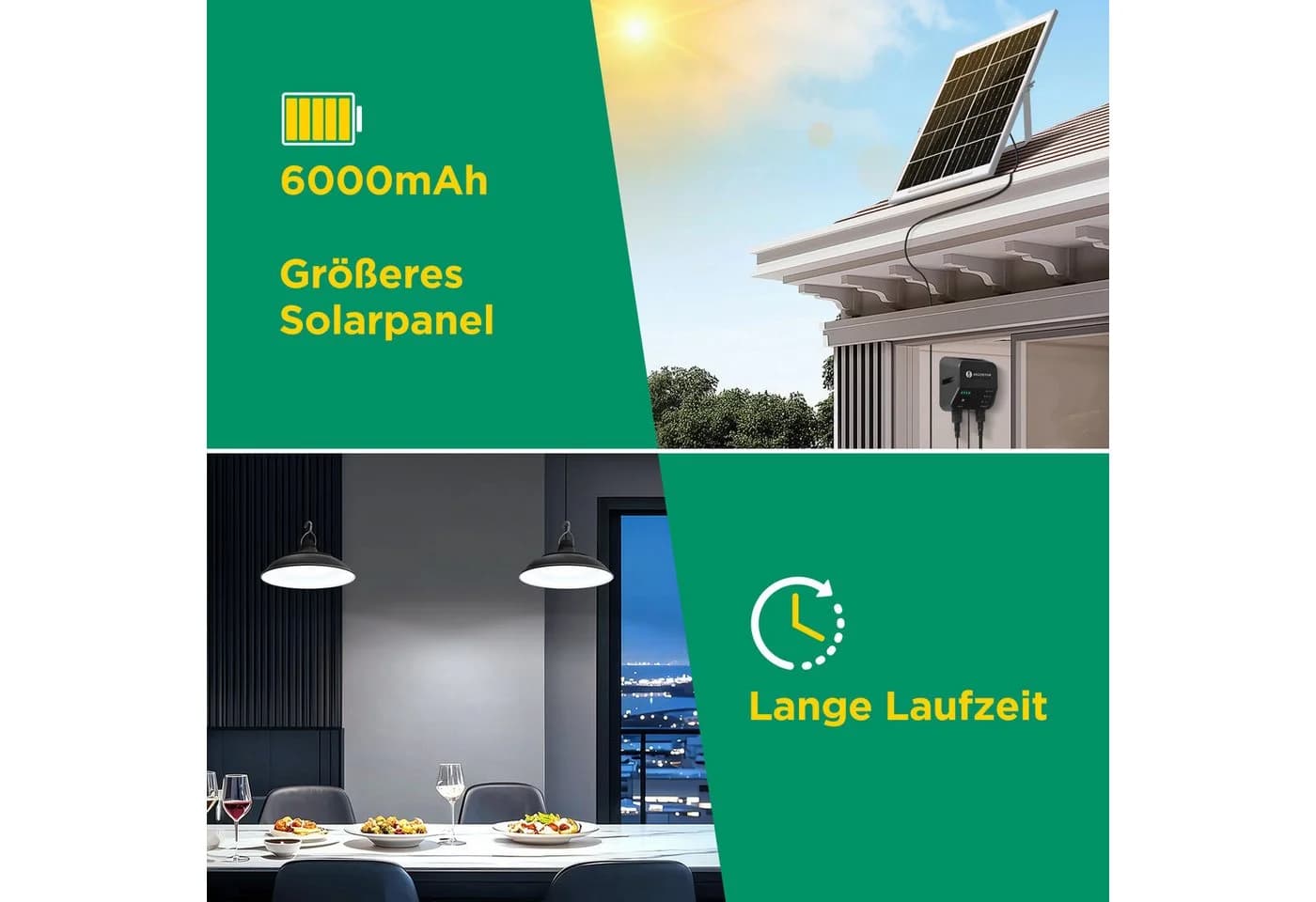 Aigostar Solar-Hängeleuchte 8m Kabel IP65 LED Kaltweiß