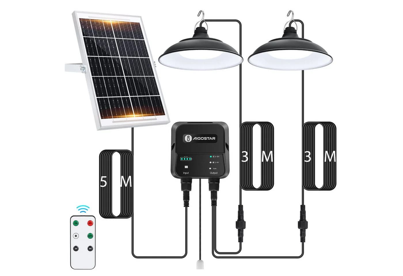 Aigostar Solar-Hängeleuchte 8m Kabel IP65 LED Kaltweiß - Bild 2