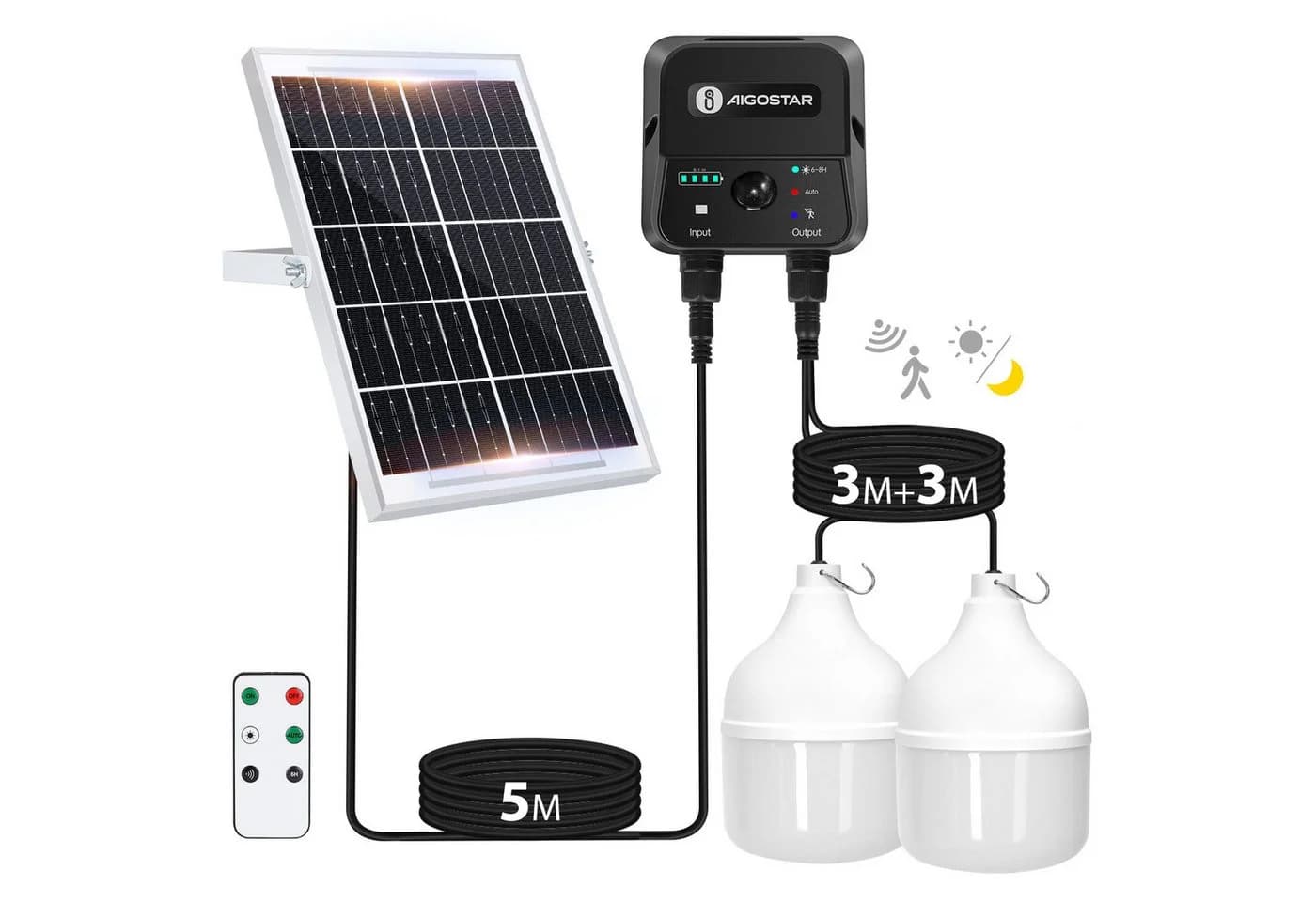 Aigostar LED Solarleuchte Außen 11m Kabel mit Fernbedienung - Bild 2