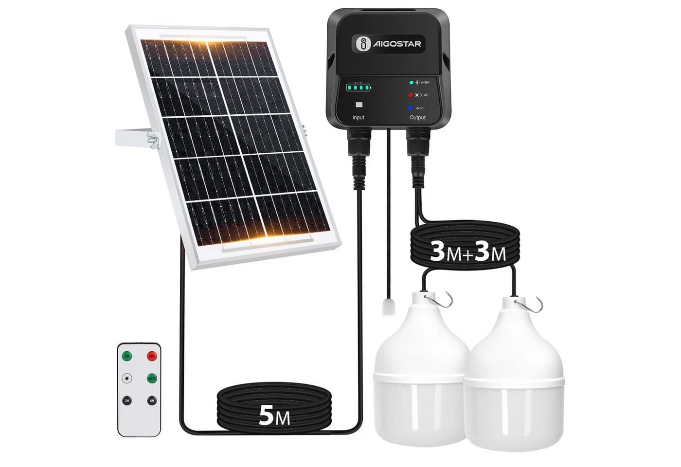 Aigostar LED Solarleuchte Außenbereich 11m Kabel mit Fernbedienung - Bild 2