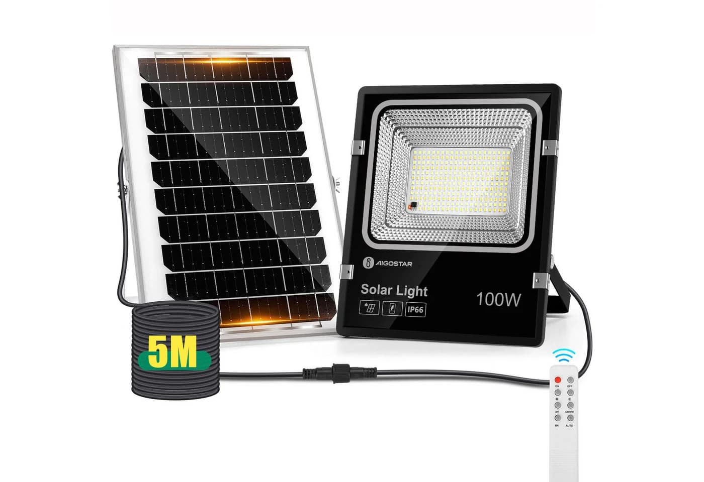 Aigostar Solar LED Flutlichtstrahler IP66 mit 5m Kabel - Bild 2