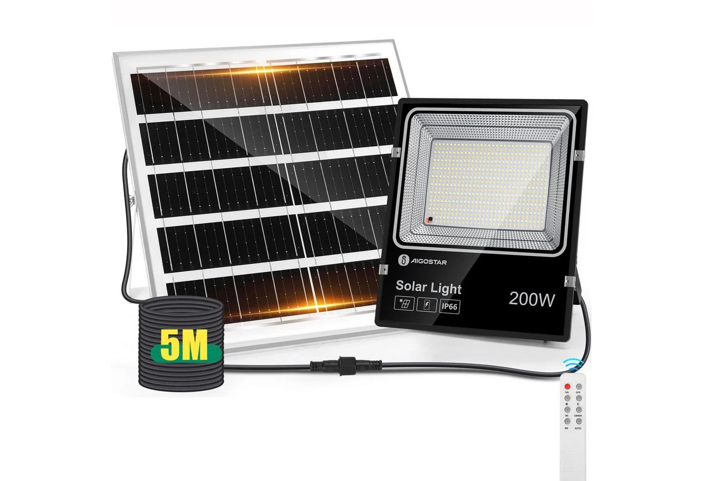 Aigostar Solar LED Flutlichtstrahler IP66 mit Fernbedienung - Bild 2