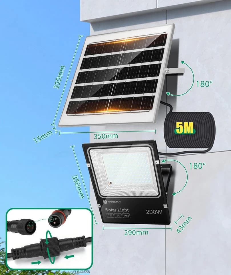 Aigostar Solar LED Flutlichtstrahler IP66 mit Fernbedienung - Bild 5