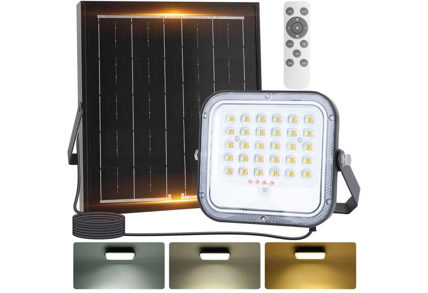 Aigostar Solar LED Strahler Außen Dimmbar IP66 Fernbedienung - Bild 2