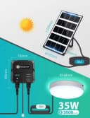 Aigostar LED Solarleuchte Außen Decke 8m Kabel IP65 Weiß Bild 3