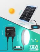 Aigostar LED Solarleuchte Außen Decke Wand IP65 Fernbedienung 8m Kabel Bild 3