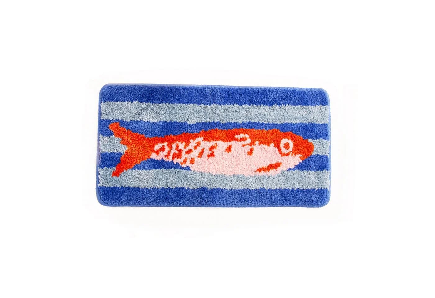 Helio Ferretti Badematte Fisch Blau Gestreift