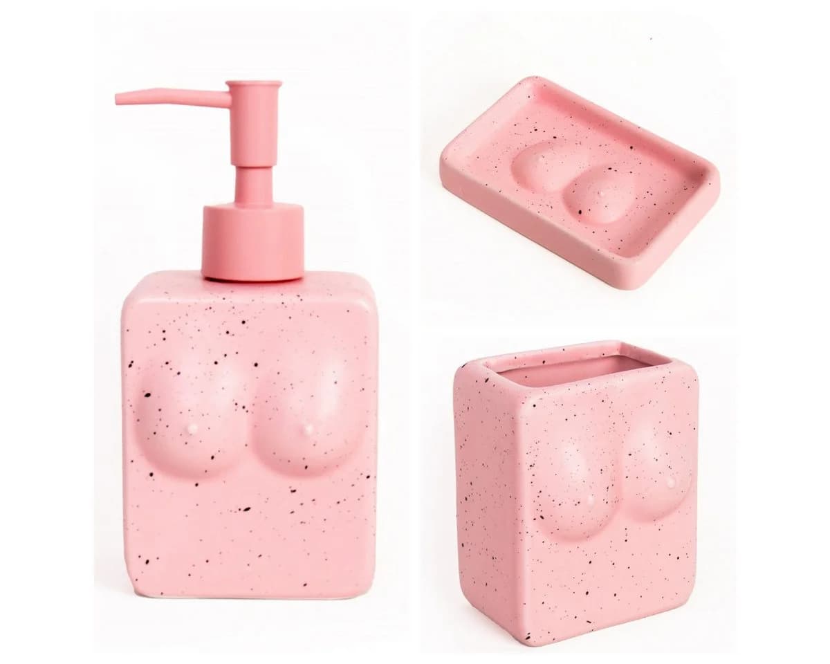 Helio Ferretti Zahnbürstenhalter Tits Rosa Keramik - Bild 4