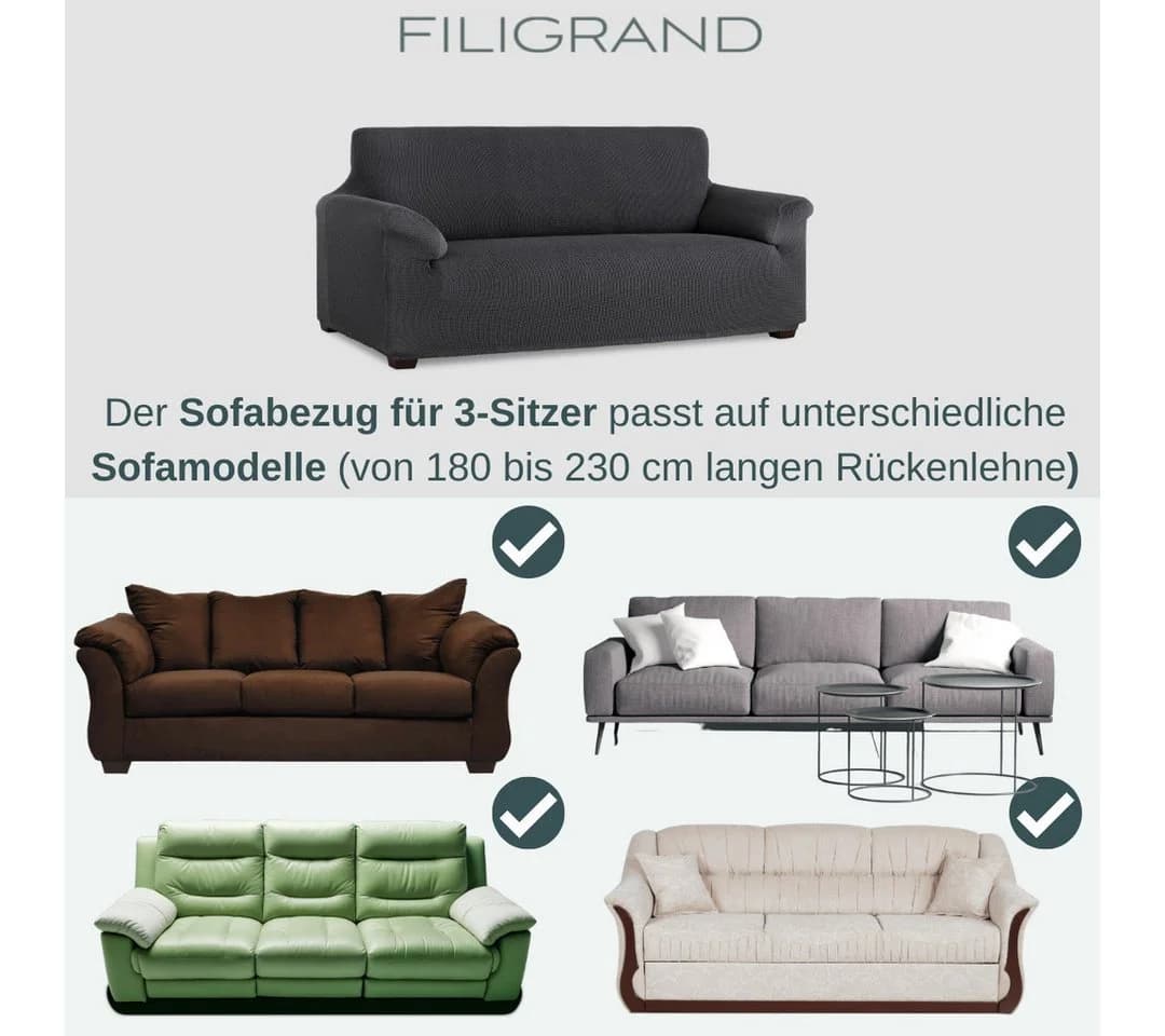 Belmarti Elastischer Sofahusse Grün Baumwollmix - Bild 5