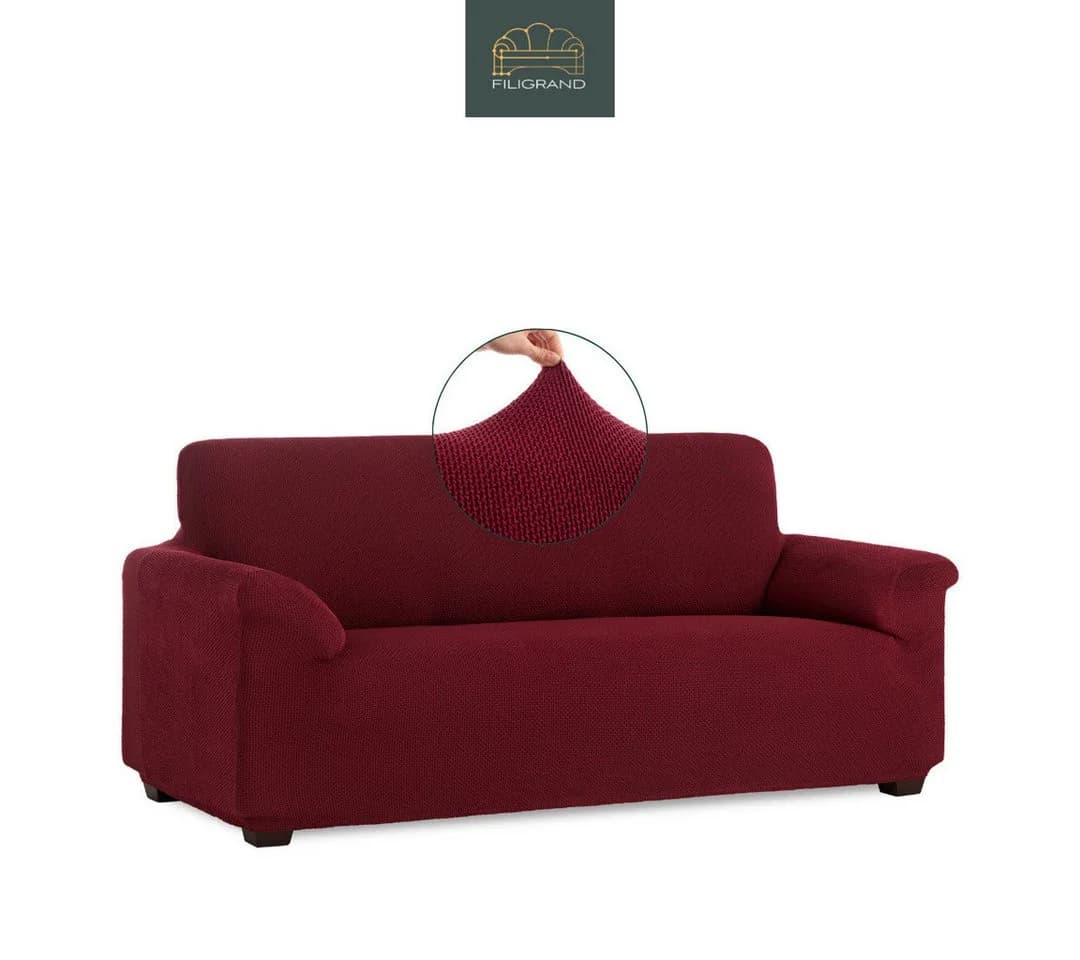 Belmarti Elastischer Sofahusse Dunkelrot Baumwollmix - Bild 2