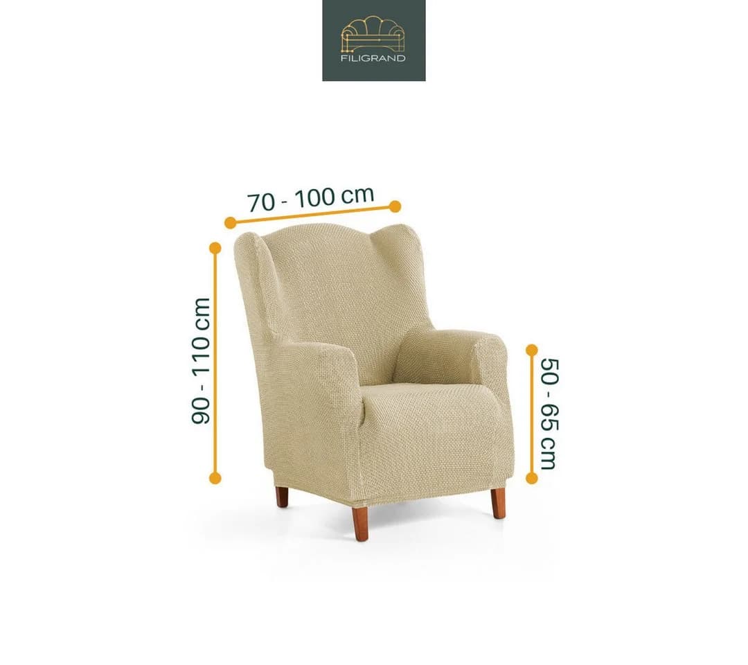 Belmarti Sesselhusse Bezug Beige Elastischer Baumwollmix