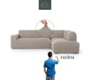 Belmarti Ecksofahusse Grau Elastischer Baumwollmix Bezug Bild 2