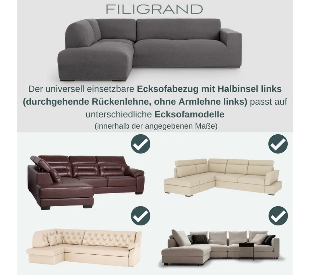 Belmarti Ecksofabezug Elastisch Baumwollmix Halbinsel - Bild 5