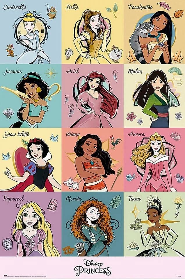 Grupo Erik Poster Disney Princess Brush Strokes 61 x 91,5 cm