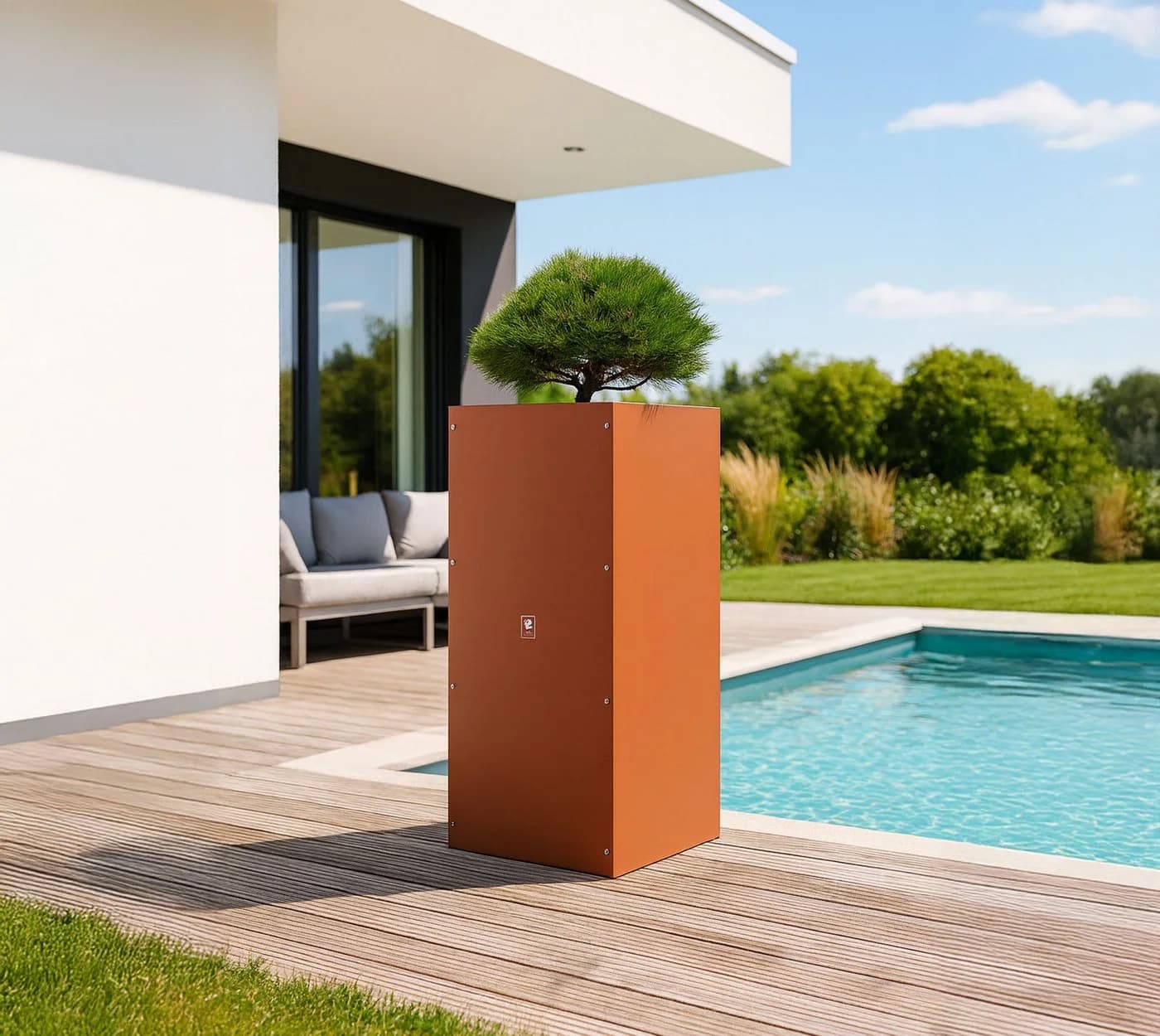Herstera Garden Pflanzkübel Cube Rost Modern