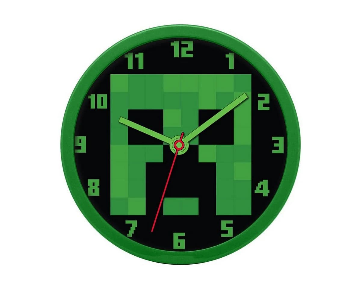 Minecraft Wanduhr 25cm Pixel-Design Grün - Bild 3