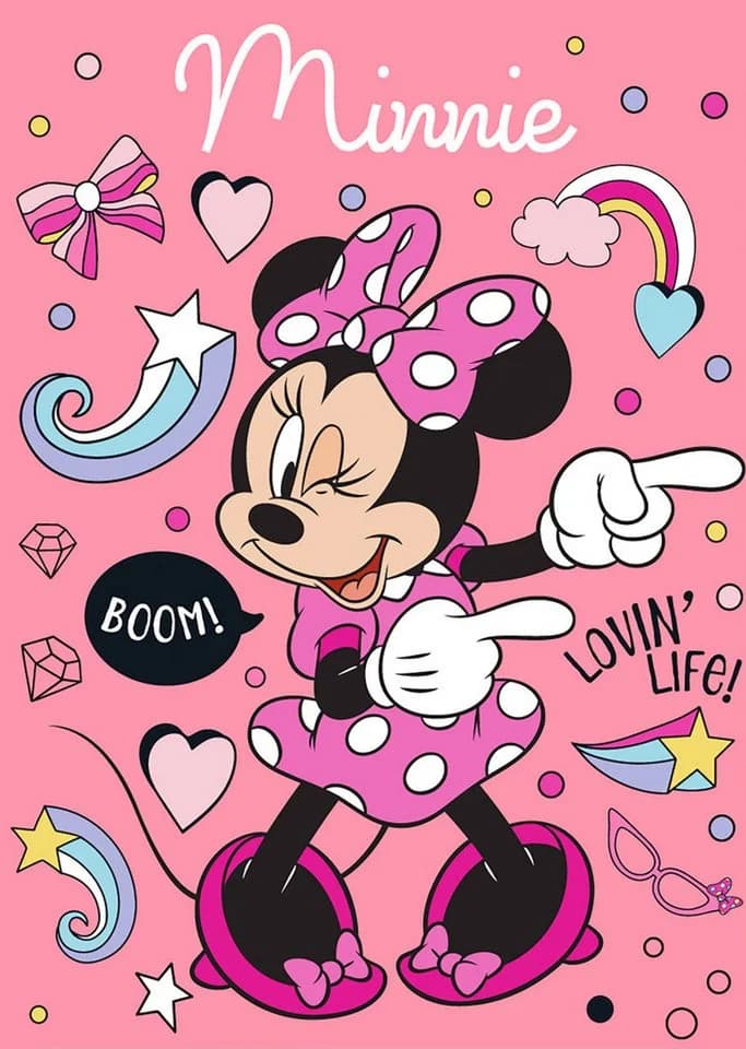 Disney Minnie Mouse Kinderdecke Kuscheldecke 140 x 100 cm