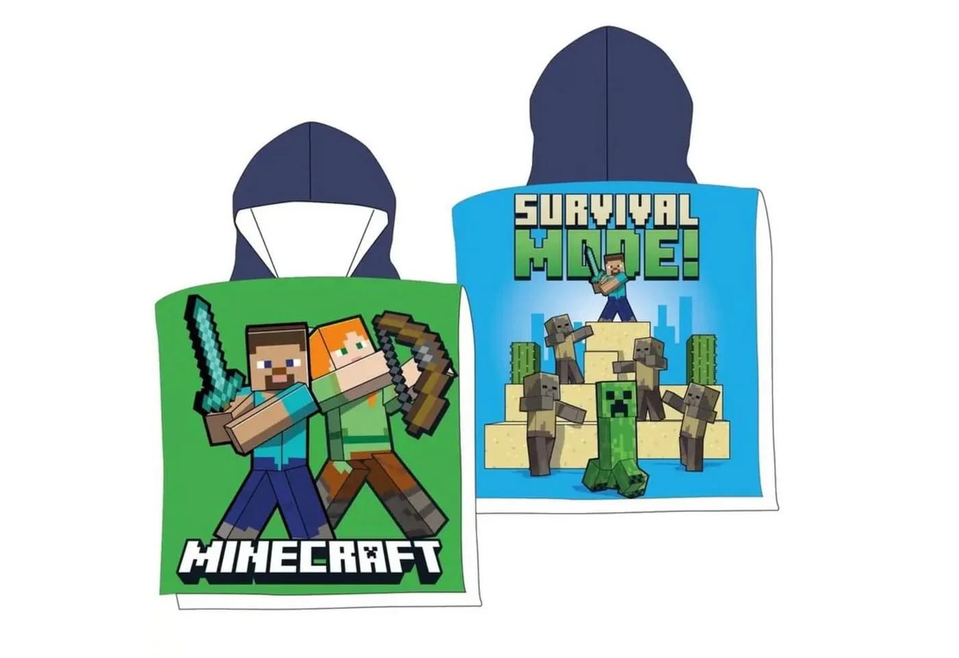 Minecraft Badeponcho Mikrofaser 100x50 cm