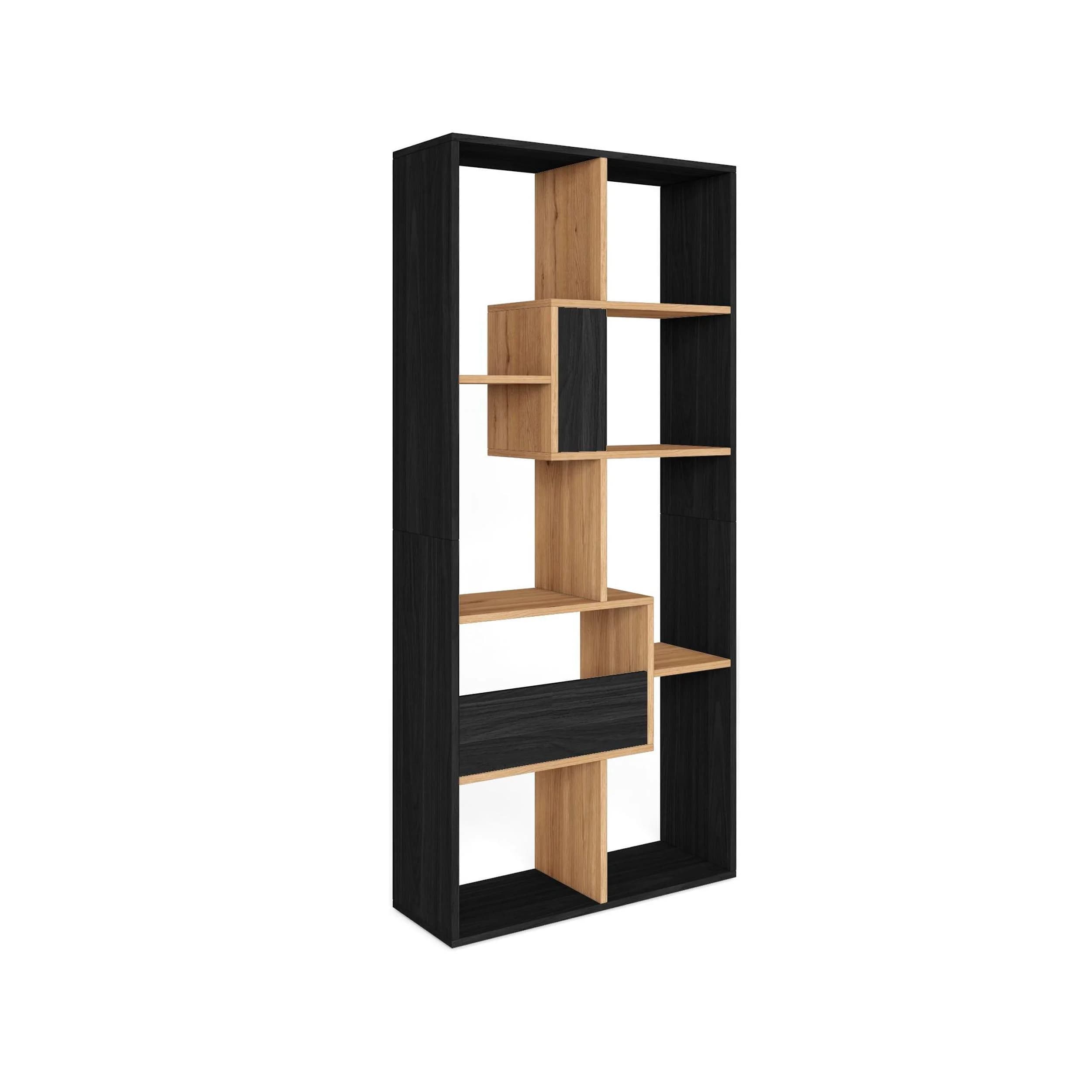 REGAL Bibliothek Schwarz Eiche 67/31/162cm