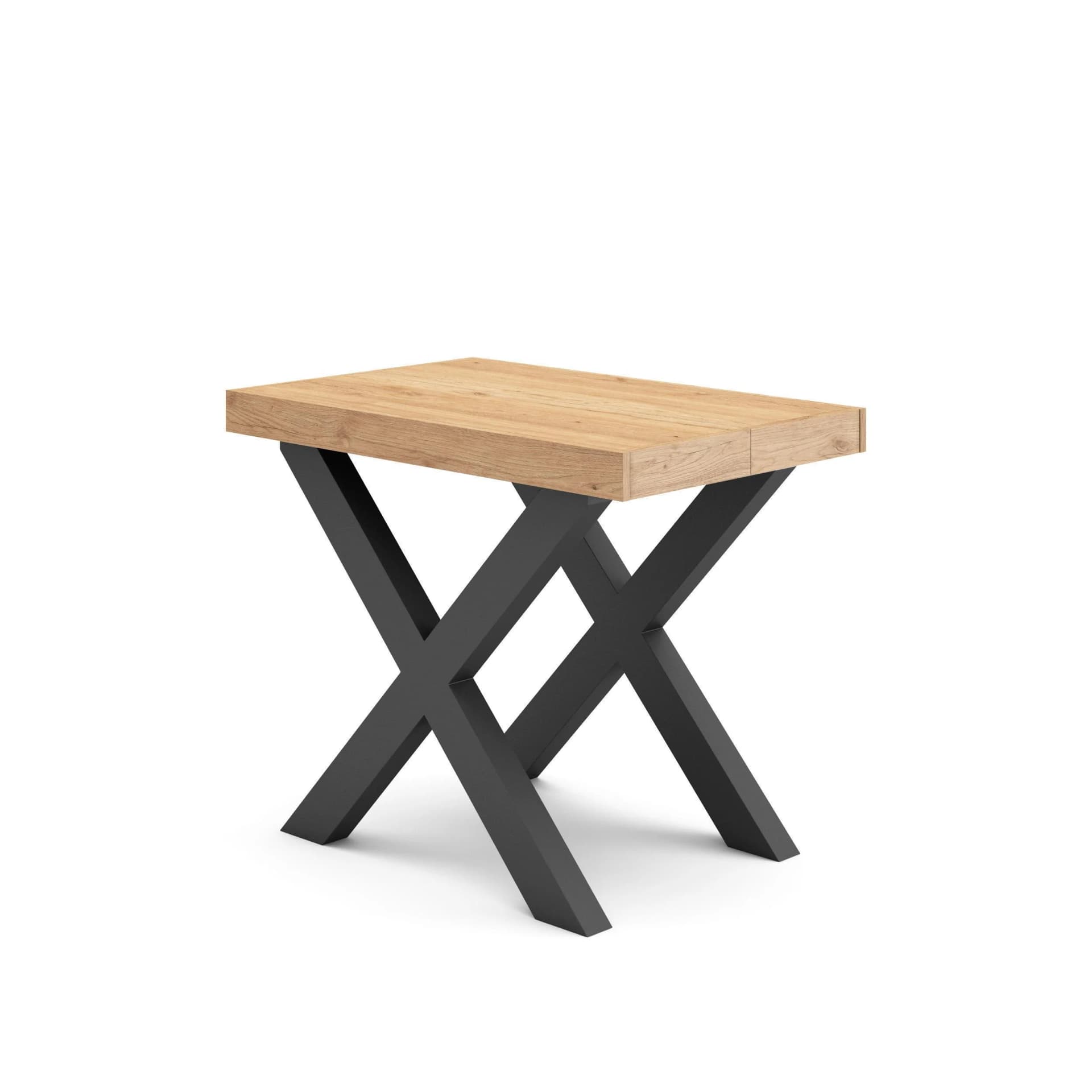 Ausziehbarer Konsole Tisch Eiche Massiv 90-222 cm für 10 Personen