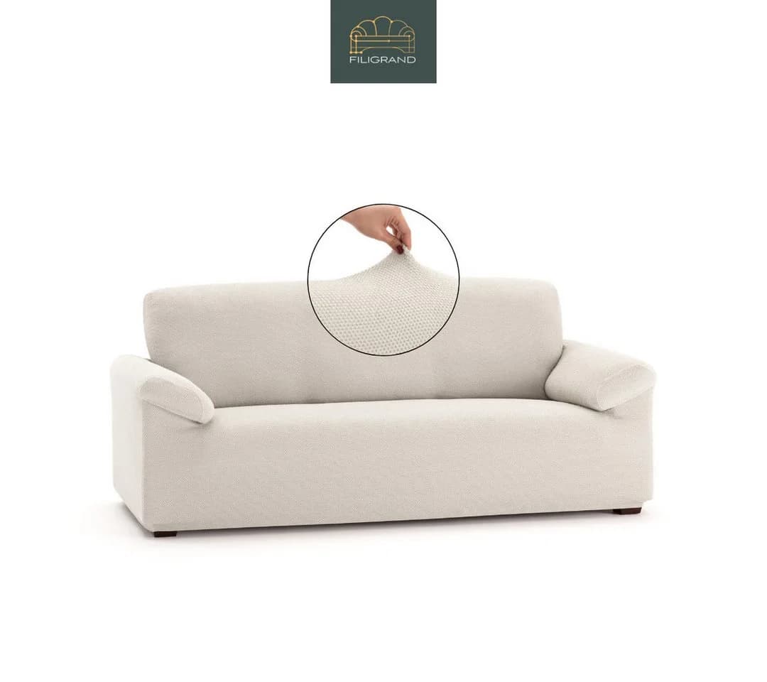 Belmarti Sofahusse Chenille Beige Luxuriöser Sofabezug Made in Spain - Bild 2