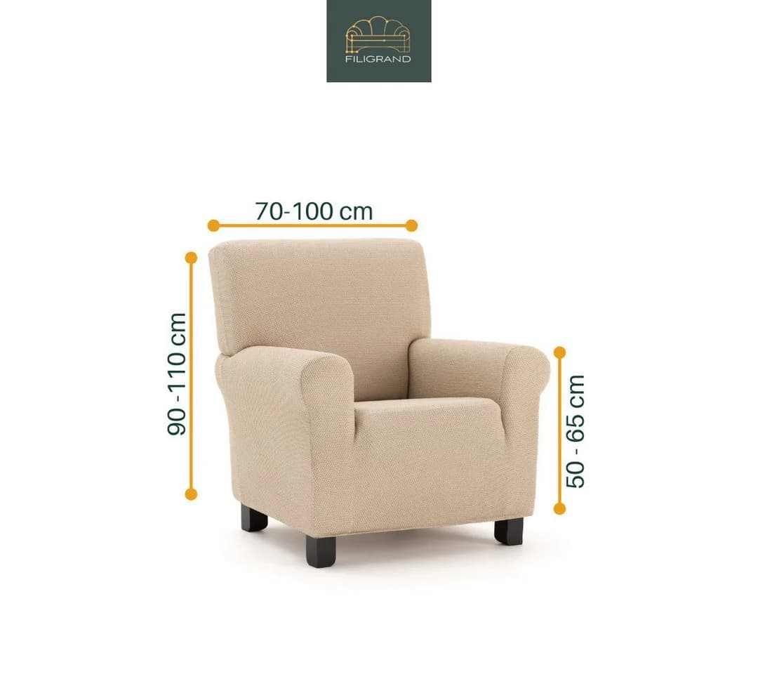Belmarti Sesselhusse luxuriöser und edler Sesselbezug, Chenille Oberfläche, Baumwollmix, Made in Spain