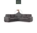 Belmarti Ecksofahusse Grau Elastischer Bezug Baumwollmix Bild 2