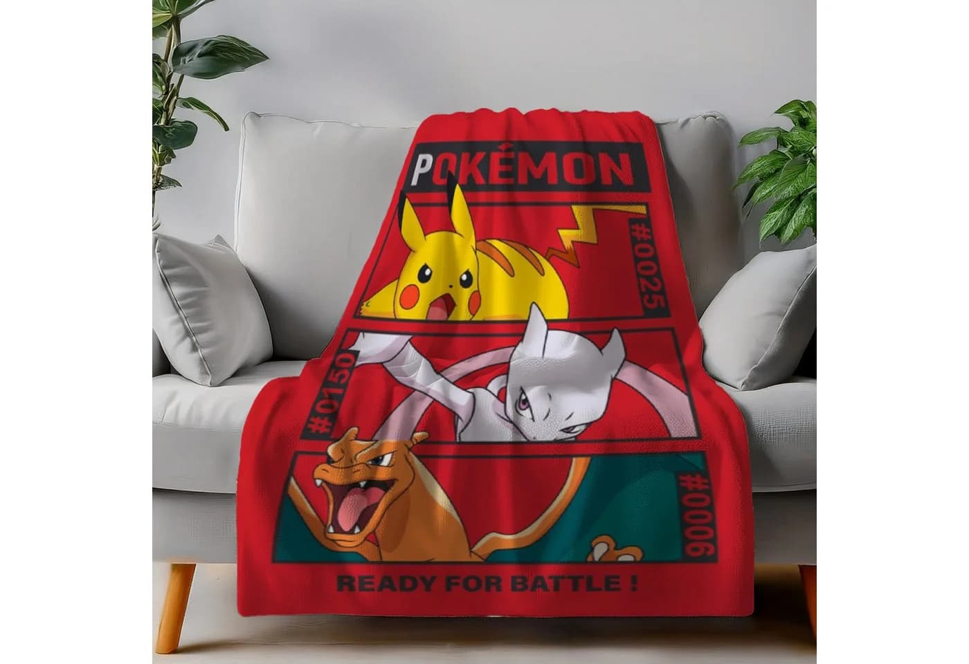 AY!Max Pokémon Fleecedecke Kuscheldecke Rot 100 x 140 cm