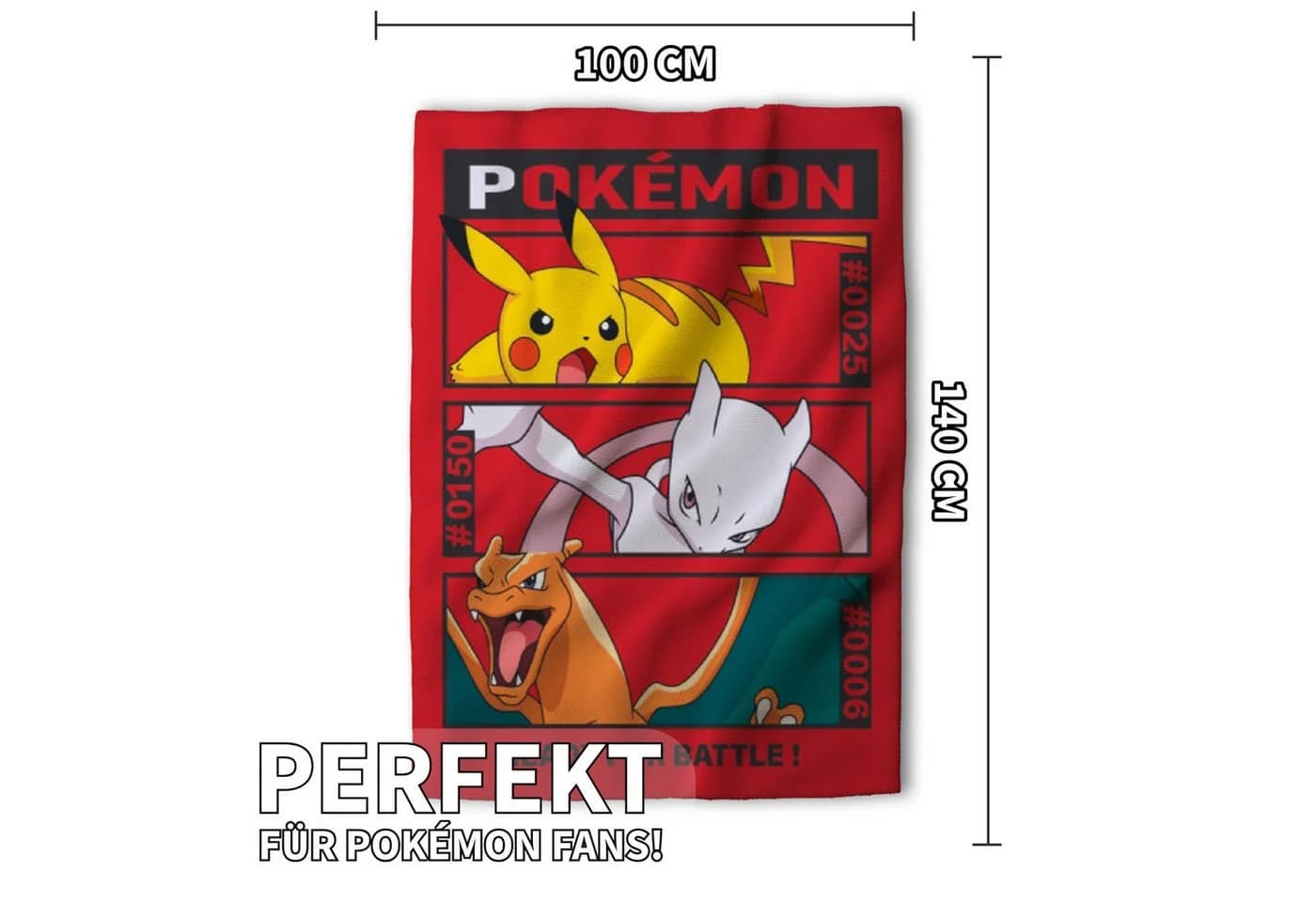 AY!Max Pokémon Fleecedecke Kuscheldecke Rot 100 x 140 cm - Bild 4