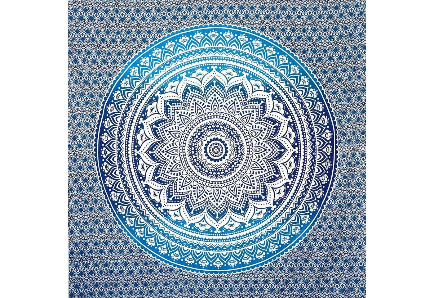 Wiladu Mandala Tuch XXL Wandteppich Strandtuch Blau - Bild 2