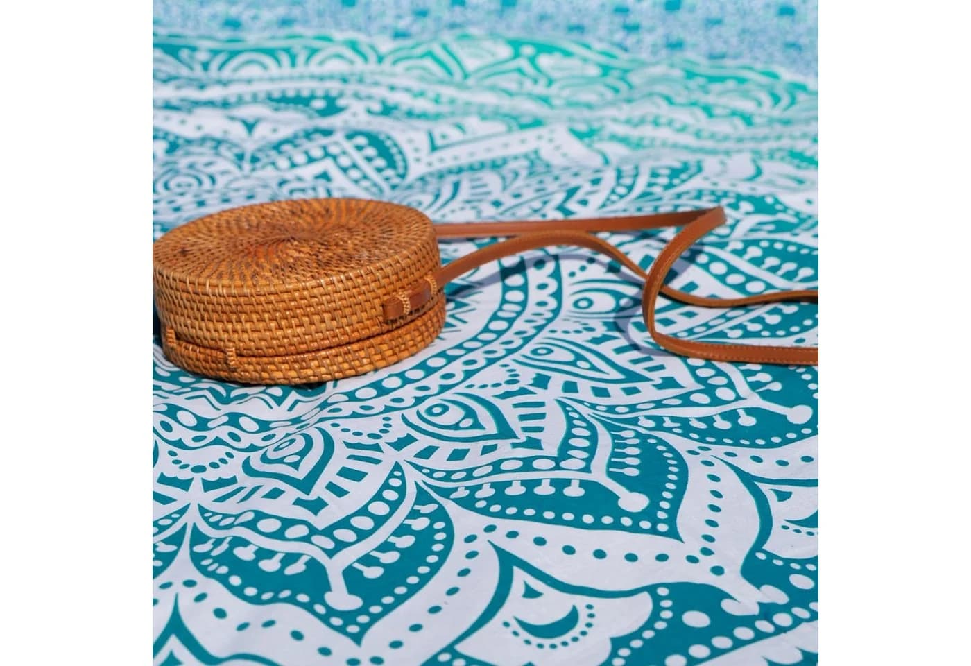 Wiladu Mandala Tuch XXL Wandteppich Strandtuch Blau - Bild 3