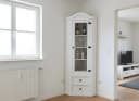 ebuy24 Vitrine New Mexico Eckschrank Weiß mit Glastür und 2 Schubladen Bild 3