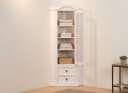 ebuy24 Vitrine New Mexico Eckschrank Weiß mit Glastür und 2 Schubladen Bild 4
