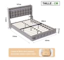 Simurq Polsterbett Grau Samt mit LED-Beleuchtung und USB Bild 5
