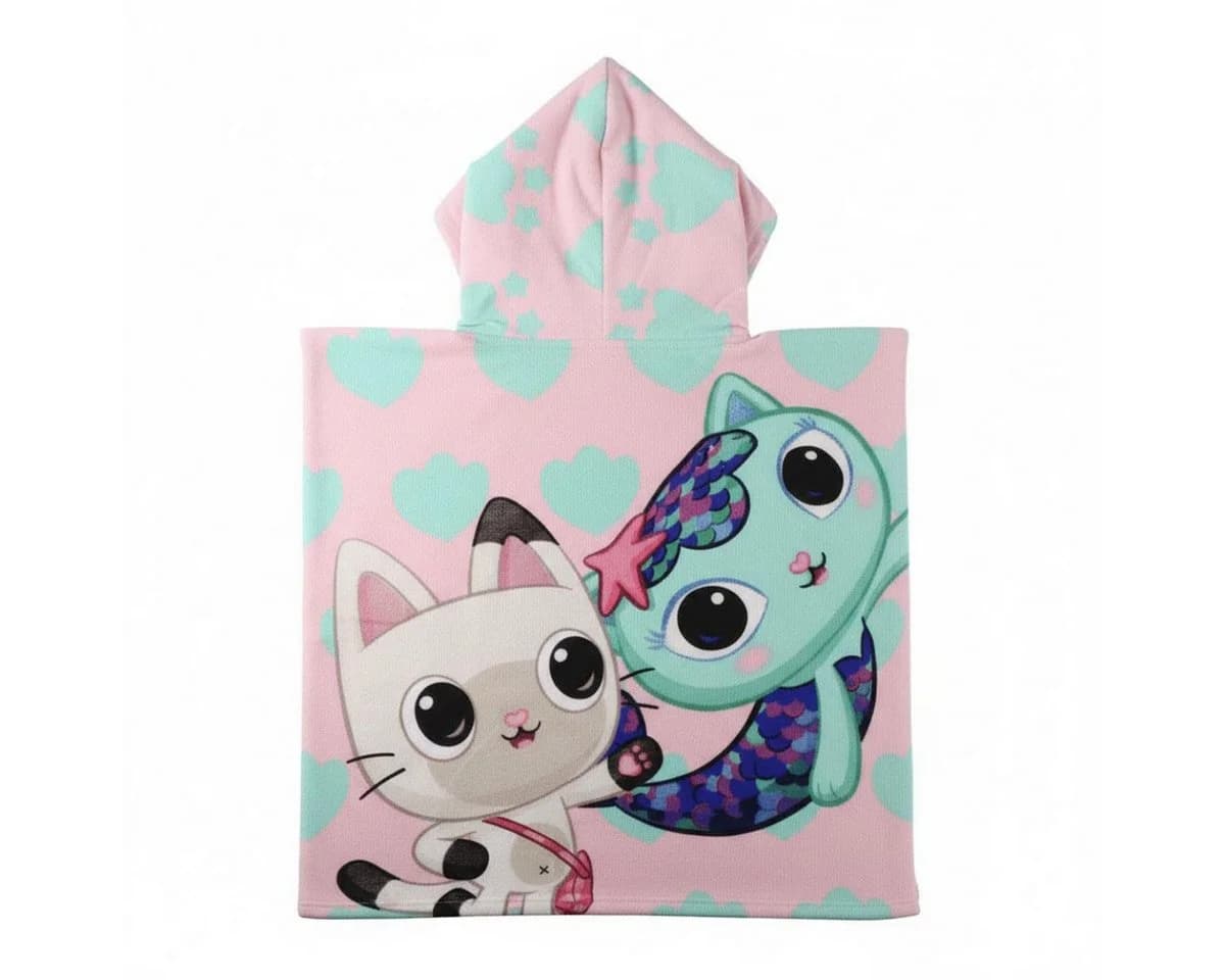 Gabby's Dollhouse Badeponcho Kinder Bunt Polyester 56x53cm